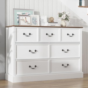 Dresser for Bedroom with 7 Drawers,Wood Dresser Chest of Drawers Organizer Storage - 1 of 4