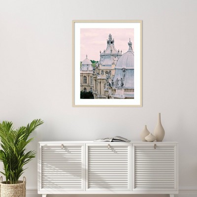 Paris Rooftops II Light Brown Wood Framed Lithograph Print