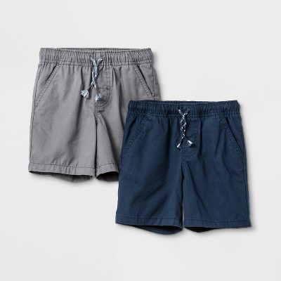 Image of Toddler Boys' 2pk Woven Pull-On Shorts - Cat & Jack™ Navy/Gray 18M