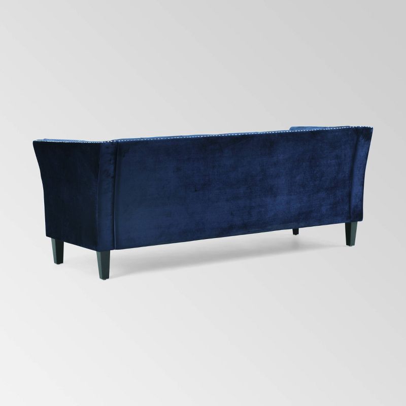 Chatwin Contemporary Tufted Velvet Sofa Dark Blue - Christopher Knight Home, 6 of 7