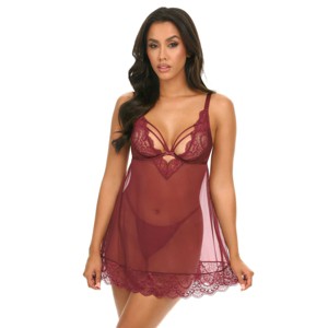 Oh La La Cheri Women's Wynter Sheer Empire Waist Babydoll 75-11544 - 1 of 2