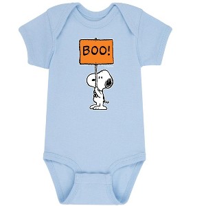 Boys' - Peanuts - Snoopy Boo Sign Baby One Piece - 1 of 4