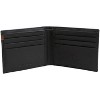 Jack Abrahams - Jack Abrahams Goat Nappa Leather Bi-Fold Top Front Wallet Black/Cognac - 4 of 4
