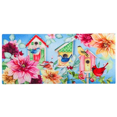 Home & Garden 10.0" Summer Seranade Insert Mat Door Step Bird Floral Evergreen Enterprises Inc  -  Door Mat