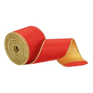 Unique Bargains Velvet Christmas Easy to Shape Bouquets DIY Crafts Glitter Ribbon - 1 of 4