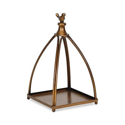 Cheung's Veldra Curved Mini Table Lantern & Bird Accent - Bronze