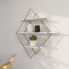 20"x20" Wooden 3 Shelves Wall with Diamond Shape Gold - Olivia & May: Glam Style, MDF, No Assembly Required - 3 of 4