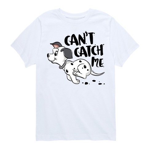 Boys 101 Dalmatians Can t Catch Me Short Sleeve Graphic T shirt White Medium Target