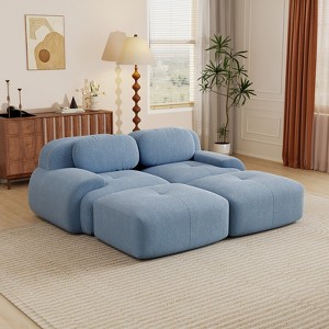 Aukfa Modular Corduroy Sectional Sofa with Ergonomic Support - Pet Friendly, Easy Assembly, Non-Slip Base Design - 1 of 4