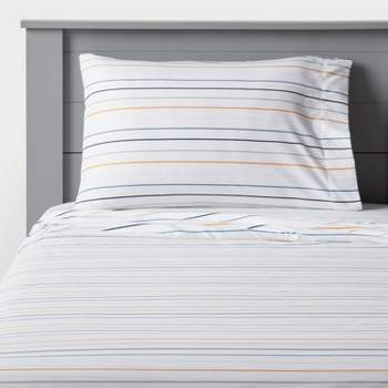 Microfiber Kids' Sheet Set Blue Striped - Pillowfort™