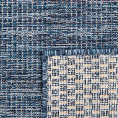 Navy Blue Easy-Care Synthetic 9' x 12' Outdoor Rug