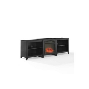 HomeStock 11 in. Freestanding Wood Smart Electric Fireplace TV Stand in Brown with ambient lighting effects - 1 of 4