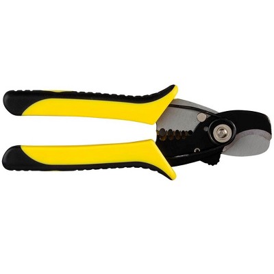 Monoprice 6in Precision Cable Cutter and Stripper Designed for Use With 8-14 AWG Cables, Plastic Coated