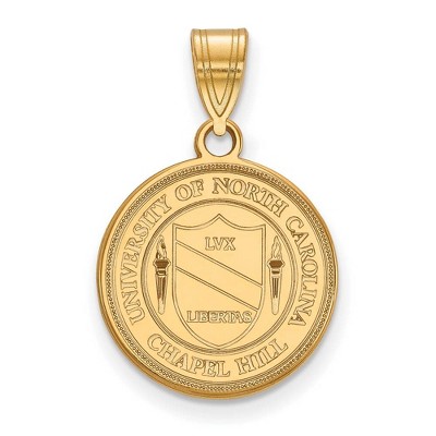 Black Bow Jewelry 14k Yellow Gold North Carolina Tar Heels NCAA Medium Pendant