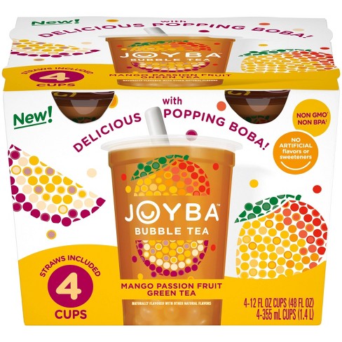 JOYBA Mango Passion Fruit Green Bubble Tea - 4pk/12 fl oz Cups - image 1 of 3