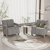 Modern Lounge Conversation Armrests Chair,Polyester Fabric Upholstered Armrests Chair,L Shaped Design Wooden Accent Armchair-Cuddlewood - 3 of 4
