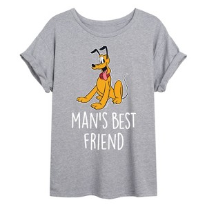 Women's - Disney - Man's Best Friend Oversized Graphic T-Shirt - 1 of 4