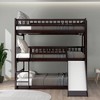 Full Size Bunk Bed with Guardrails, Built-in Ladder and Slide - 2 of 4