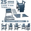 Outdoor Poly Barstools with Connecting Tray, Bar Chairs for Deck, Balcony, Backyard, Patio Bar Stool Chair with High Back Weather Resistant Set of 2 - 3 of 4