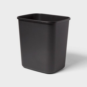 7gal Wastebasket Black - Brightroom™: Compact 7.7 Gallon Indoor Trash Can, Rectangle, Polypropylene, Open Top, Dorm Use - 1 of 3