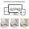 VYNXARIA 104inch Sectional Sofa with Acrylic Table Top,Chenille U Shaped Couch Set with 2 Consoles,USB Charger,Storage Drawers and Pockets,Light Gray - 3 of 4