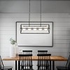 ALOADECOR 5-Light Matte Black Bubble Chandelier Square/Rectangle Industrial Light  Fixrures for Dining Room - 4 of 4