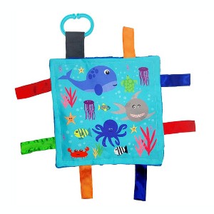 Baby Jack The Learning Lovey Ocean Animals Under the Sea Tag Crinkle Square Toy 8" x 8" - 1 of 4