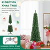 Resenkos 6-Ft Pencil Christmas Tree with Memory Wire Branches and Stand - Green - 3 of 4