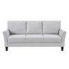 Modern Contemporary Upholstered Sofa Gray Plush Seat Comfort Durable Solid Wood Living Room Furniture 3-Seater Couch 1pc - 2 of 4