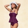Women's Peplum Tankini Set in Deep Plum - Cupshe - 3 of 4