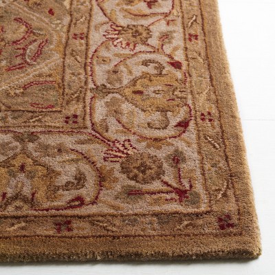 Handmade Moss and Beige Wool Tufted Runner Rug