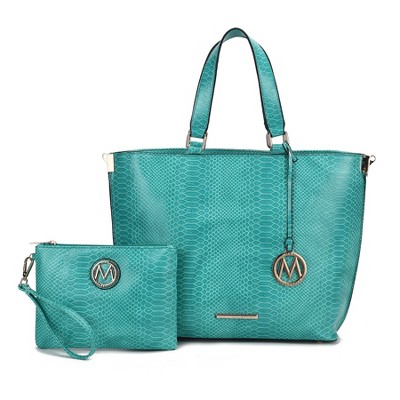 MKF Collection Beryl Python-embossed Women’s Tote Bag with Wristlet by Mia K