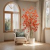 2Pcs Maple Tree,Autumn Artificial Maple Tree, Tall Fake Maple Tree with Red Maple Leaves, Faux Red Maple Tree in Pot for Fall Festival Decor - 2 of 4
