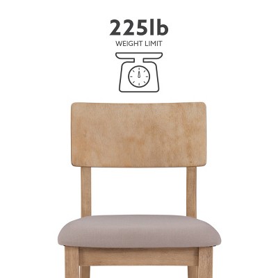 Gray Wood Backless Counter Stool with Padded Seat
