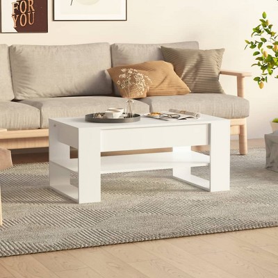 vidaXL Coffee Table White 40.2 in.x21.7 in.x17.7 in. Engineered Wood