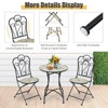 Tangkula 2PCS Outdoor Mosaic Folding Bistro Chairs Patio Chairs with Ceramic Tiles Seat and Exquisite Floral Pattern Yellow Seat - 4 of 4