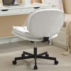 PU Leather Armless-Office Desk Chair with Wheels Cross-Legged for Home Office - 4 of 4