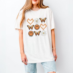 Simply Sage Market S.W.Smiley Butterfly Smiley Face Short Sleeve Tee - 1 of 4