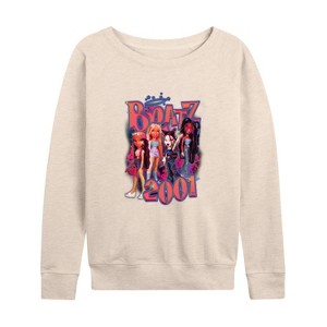 Women's - Bratz - 2001 Series Dolls Lightweight French Terry Wide Neck Long Sleeve Shirt - 1 of 4