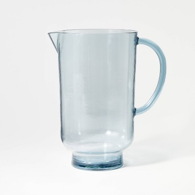 BPA Free, 2 Quart 1.9 L (Half Gallon) Round Snap Tight Pivot Top Spout &  Tab Clear Base Plastic Pitcher With Lid & Measurements-Dishwasher Safe,64  oz.