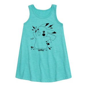 - Pokémon - Pokedex Pikachu Graphic Sleeveless Aline Dress - 1 of 3