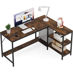 Tribesigns L Shaped Desk with Storage Shelves - 1 of 4