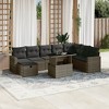 vidaXL 9 Piece Patio Sofa Set with Cushions Gray Poly Rattan - without storage - 2 of 4