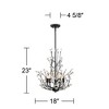 Regency Hill Aurine Matte Black Pendant Chandelier 18" Wide Modern Clear Crystal Glass Leaf 5-Light Fixture for Dining Room Foyer House Kitchen Island - 4 of 4