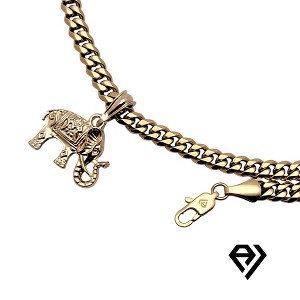 Aria Jeweler  6mm Cuban Chain With Elephant Pendent - 1 of 4