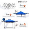 EAGLE PEAK 17x10ft Pop Up Canopy with Awnings, Heavy Duty Instant Beach Sun Shelter with Adjustable Dual Half Awnings, 4 Sandbags - 2 of 4