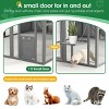 LAOTIES 108" Outdoor Wooden Catio,Large Walk In Cat Enclosure With Bridges,Platforms And UV-Proof Roof,Gray - 4 of 4