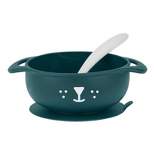 Babymoov TAST'ISY Baby Feeding Set, BPA-Free Certified Non Toxic Silicone Suction Bowl and Spoon (Microwave & Dishwasher Safe) - Green