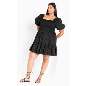 Women's Plus Size Poppie Dress - black | CITY CHIC - 1 of 4