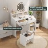 Okak 47" Vanity Desk with Large Mirror, Dressing Table Set with Charging Station, Makeup Vanity with 5 Drawers and Cabinet for Bedroom - 4 of 4